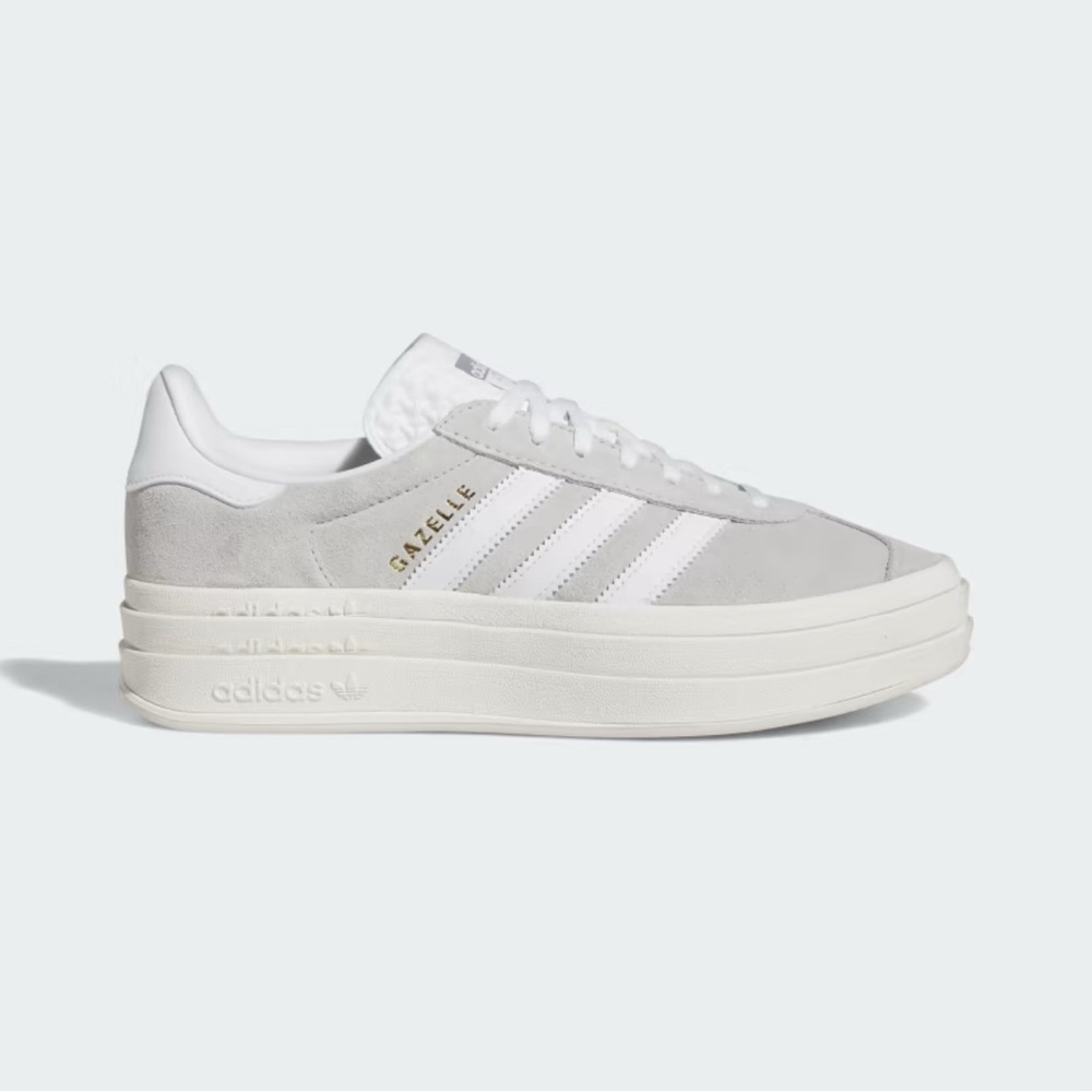 Adidas Gray and White Platform Sneakers